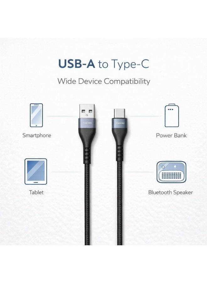تشابي لاين  كابل تشابلاين USB-A إلى USB-C، شحن سريع 60 واط، طول 1200 مم، أسود، معدن وسيليكا جل، CA1 - Image 5